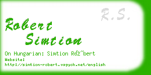 robert simtion business card